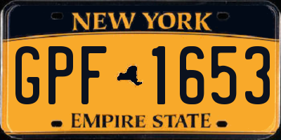 NY license plate GPF1653