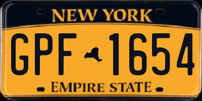 NY license plate GPF1654