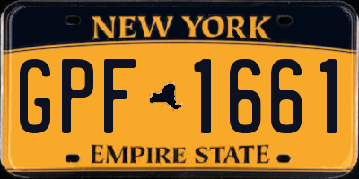NY license plate GPF1661