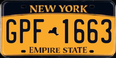 NY license plate GPF1663