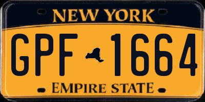 NY license plate GPF1664