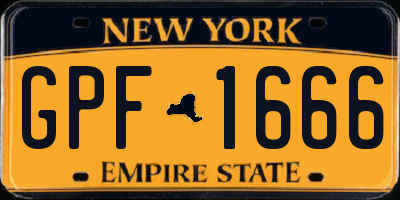 NY license plate GPF1666