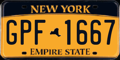 NY license plate GPF1667