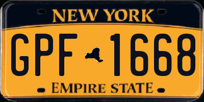 NY license plate GPF1668
