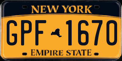 NY license plate GPF1670
