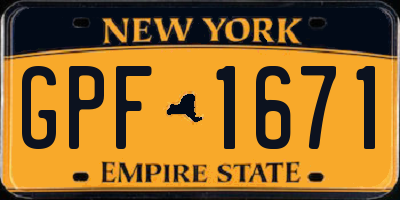 NY license plate GPF1671