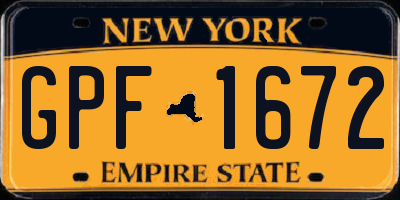 NY license plate GPF1672