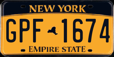NY license plate GPF1674