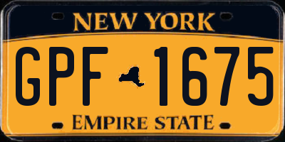 NY license plate GPF1675