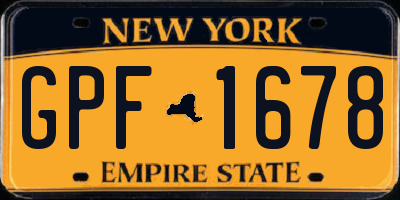 NY license plate GPF1678