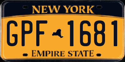 NY license plate GPF1681