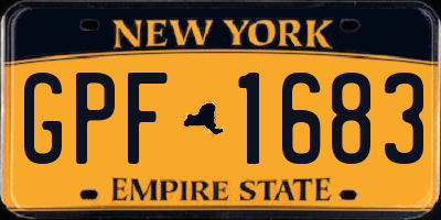 NY license plate GPF1683