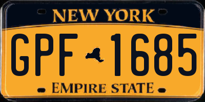 NY license plate GPF1685