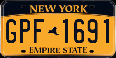 NY license plate GPF1691