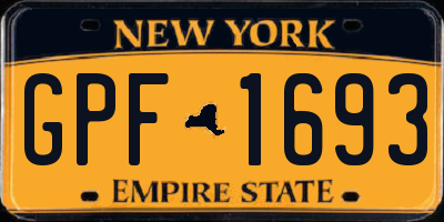 NY license plate GPF1693