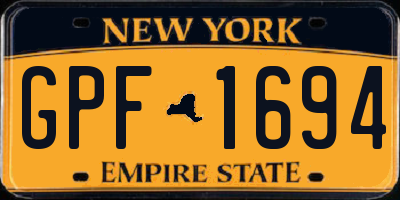 NY license plate GPF1694
