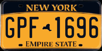 NY license plate GPF1696