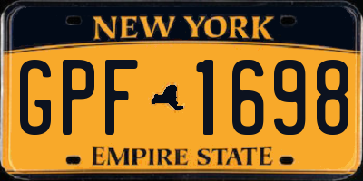 NY license plate GPF1698