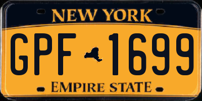 NY license plate GPF1699