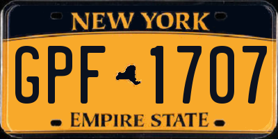 NY license plate GPF1707