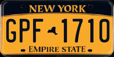 NY license plate GPF1710