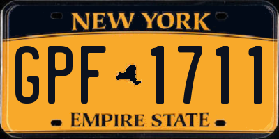 NY license plate GPF1711