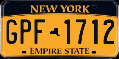 NY license plate GPF1712