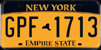 NY license plate GPF1713