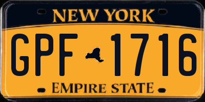 NY license plate GPF1716