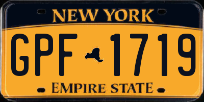 NY license plate GPF1719