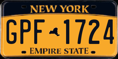 NY license plate GPF1724