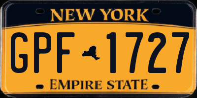 NY license plate GPF1727