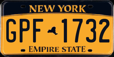NY license plate GPF1732