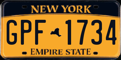 NY license plate GPF1734