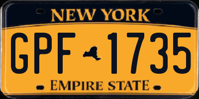 NY license plate GPF1735