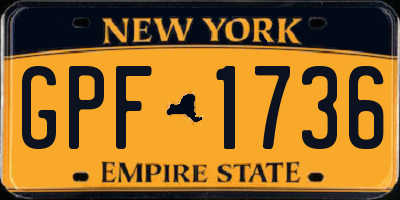 NY license plate GPF1736