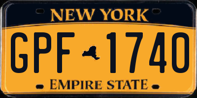 NY license plate GPF1740