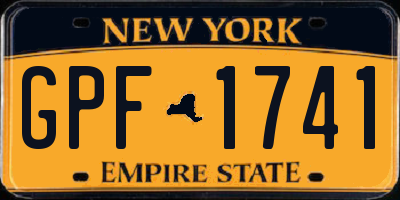 NY license plate GPF1741
