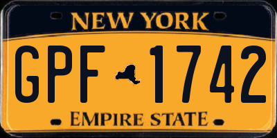 NY license plate GPF1742