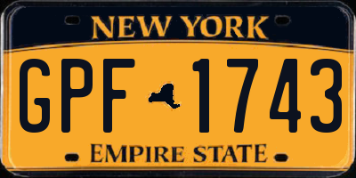 NY license plate GPF1743