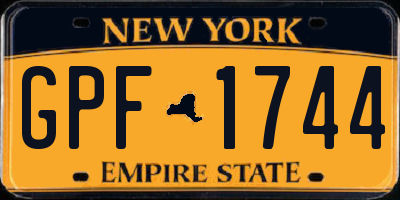 NY license plate GPF1744