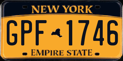 NY license plate GPF1746