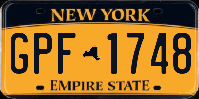 NY license plate GPF1748