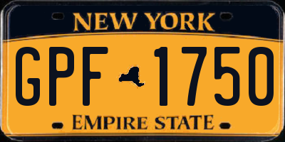 NY license plate GPF1750