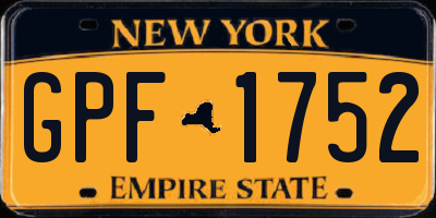 NY license plate GPF1752