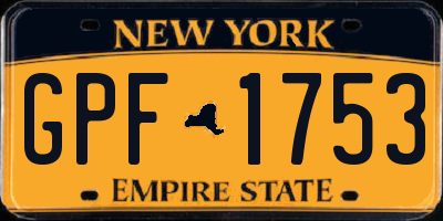 NY license plate GPF1753
