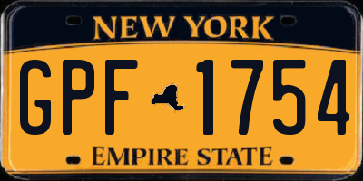 NY license plate GPF1754