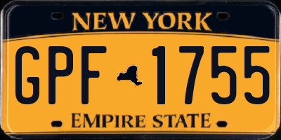 NY license plate GPF1755