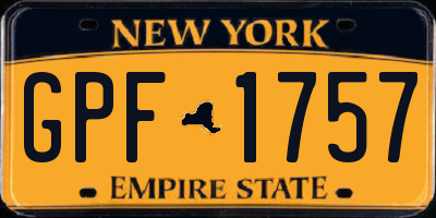 NY license plate GPF1757