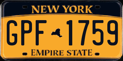 NY license plate GPF1759